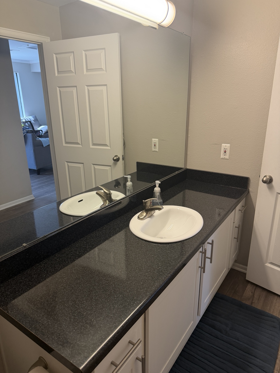 Clean bathroom vanity and sink