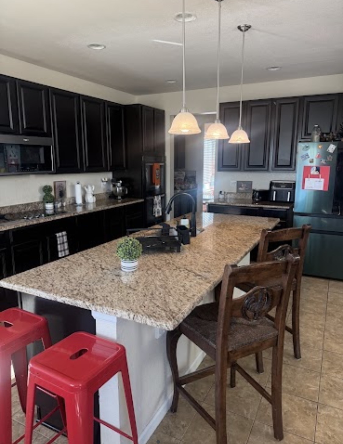 Clean kitchen floor and island
